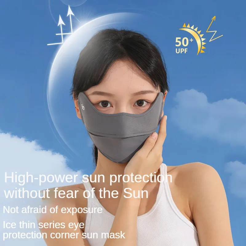 Outdoor Sports 1 Pc Summer Ice Silk Sunscreen Face Sun Protection Forehead Thin Section Breathable Anti Ultraviolet Face Mask