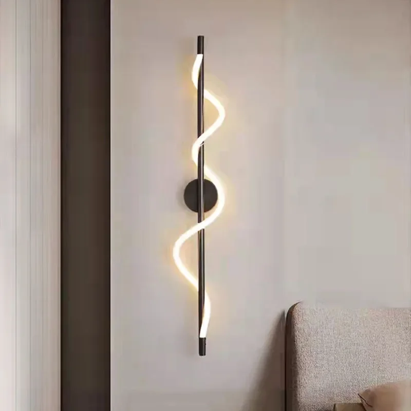 Decorative Metal Strip Silicone Strip LED Wall Light Artistic Design for Bedroom Headboard Living Room Background Wall Lighting