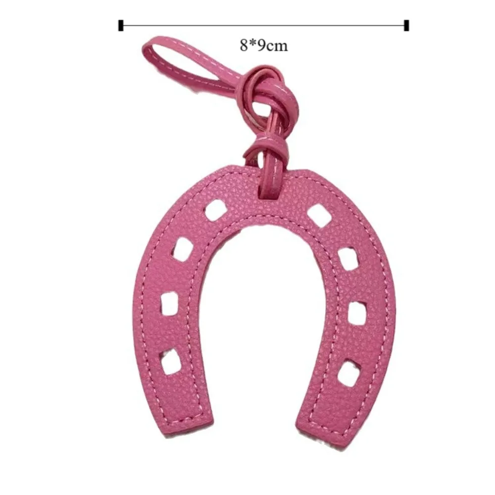 10 Colors Women and Girls PU Leather Horse Hoof Horseshoe Keychain Handbag Holder Charm Bag Purse Accessories for Handbags