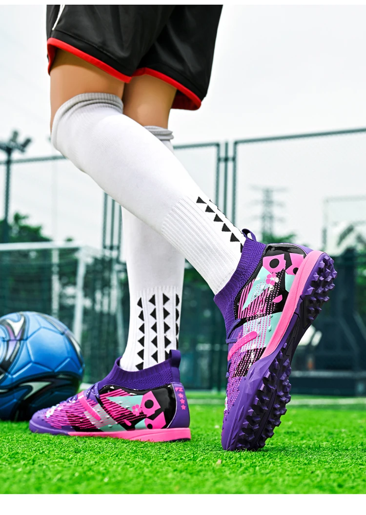 Neue Männer Fußball Schuhe Hochwertige Outdoor Hohe Knöchel Ultraleicht Indoor Fußball Stiefel Nicht-Slip Sport Schuhe Futsal Nicht-Slip – Detail 23