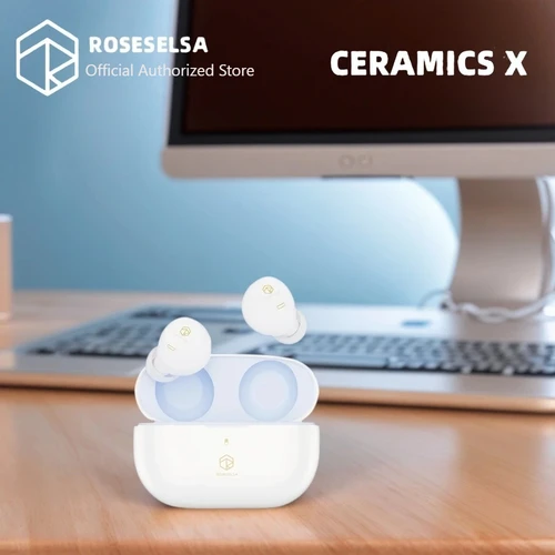 Imagen 1 del producto ROSESELSA CERAMICS X TWS auriculares verdaderos auriculares inalámbricos Bluetooth juego estéreo ANC 4HD micrófonos IP54 auriculares LDAC antiviento