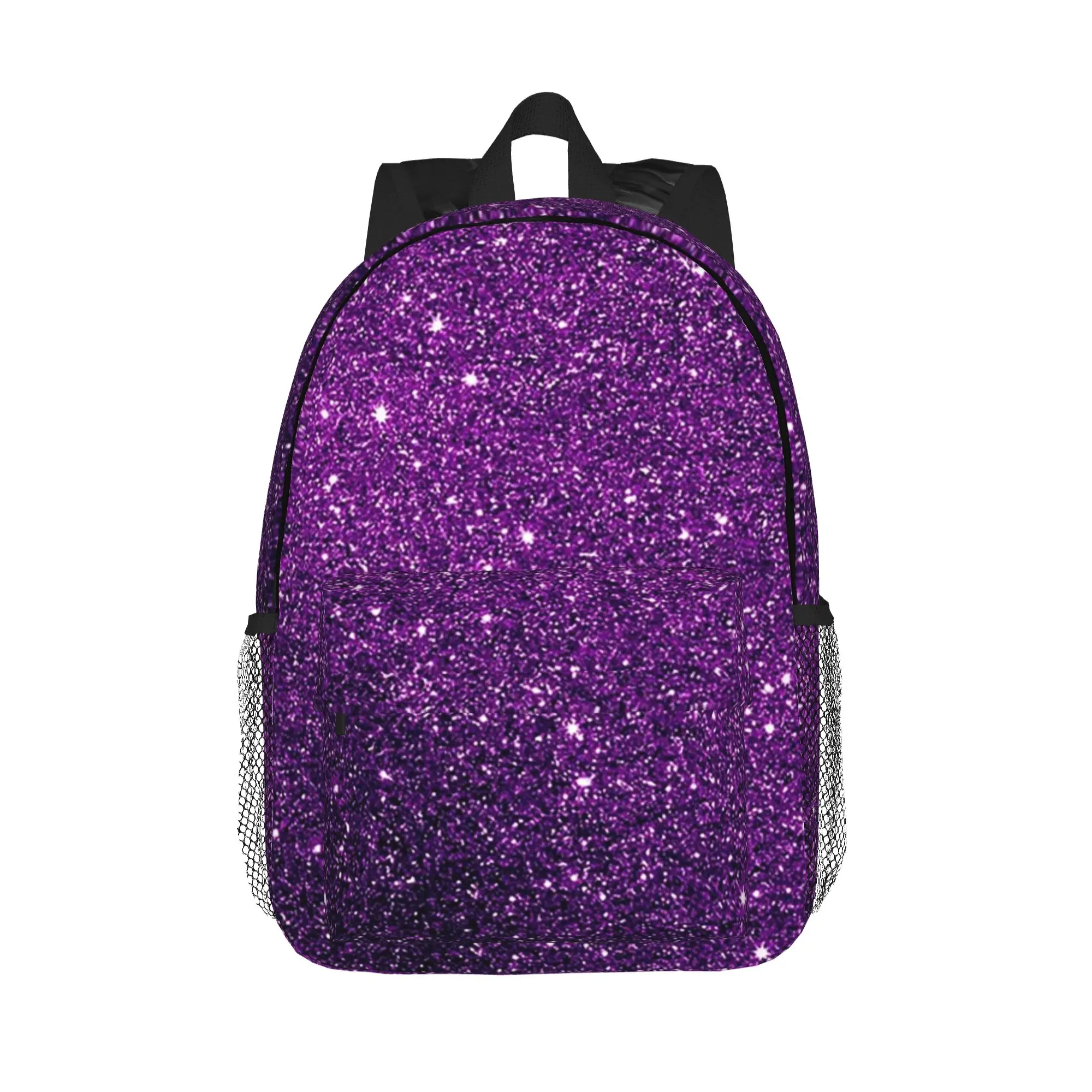 Gradient Purple Glitter Pattern Backpack Hot Sale Daypack Large Capacity Boy Girl BookBag Shoulder Bags for Men Women School Bag