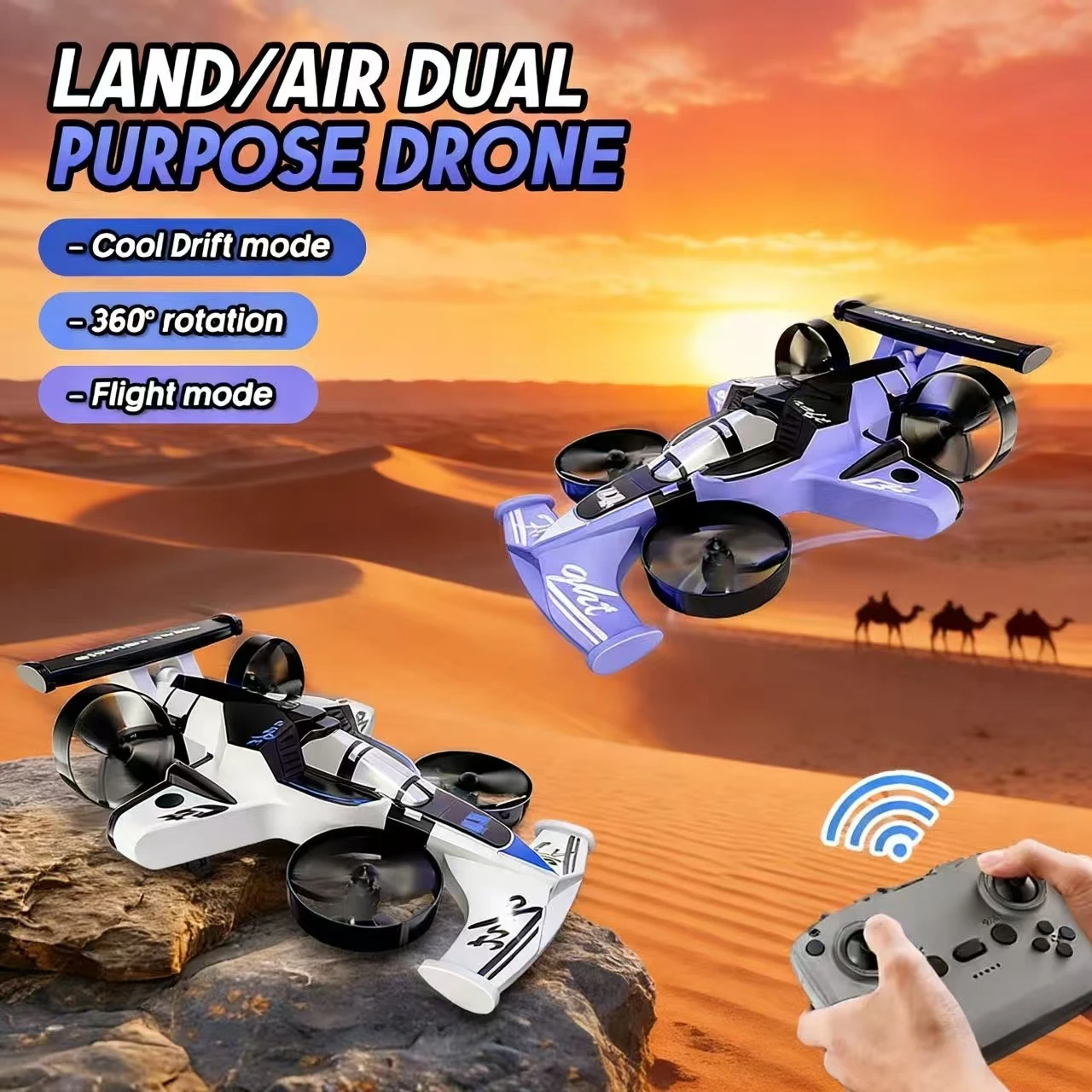

2 в 1 Land Air Drone Car 2,4G 4-осевой гоночный радиоуправляемый автомобиль Профессиональная внедорожная игрушка для детей и взрослых