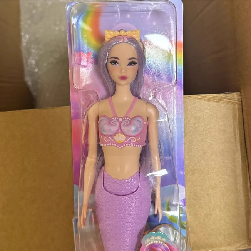 Barbie Fairy Tale Mermaid Doll Princess Playset Birthday Gift For Girls Toy Movable Joints Fish Tail Doll Collectible Figures