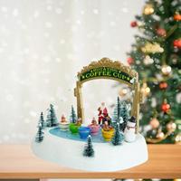 Retro Music Box Christmas Figurine Birthday Gifts Crafts Decorative Xmas Music Box Plastic Ornament for Kids Girlfriend Sister