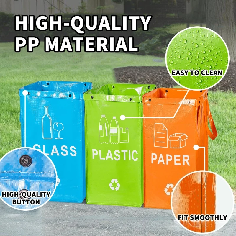 Large Capacity Collapsible Recycling Bin Modular Indoor Can Coated color-printed storage bag handbag large woven bag