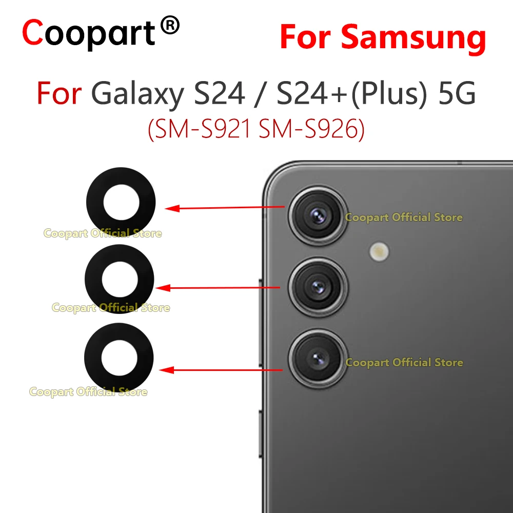Rear Back Camera Glass Lens For Samsung Galaxy S24 S24+Plus 5G SM-S921 SM-S926 Replacement With Adhesive Sticker