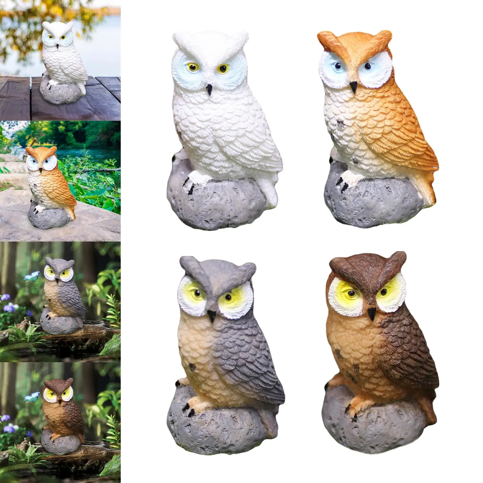 Miniature Owl Figurines Moss Landscape Fairy Garden Accessories Mini Owl for Micro Landscape Dollhouse Bonsai Crafts Plant Pot