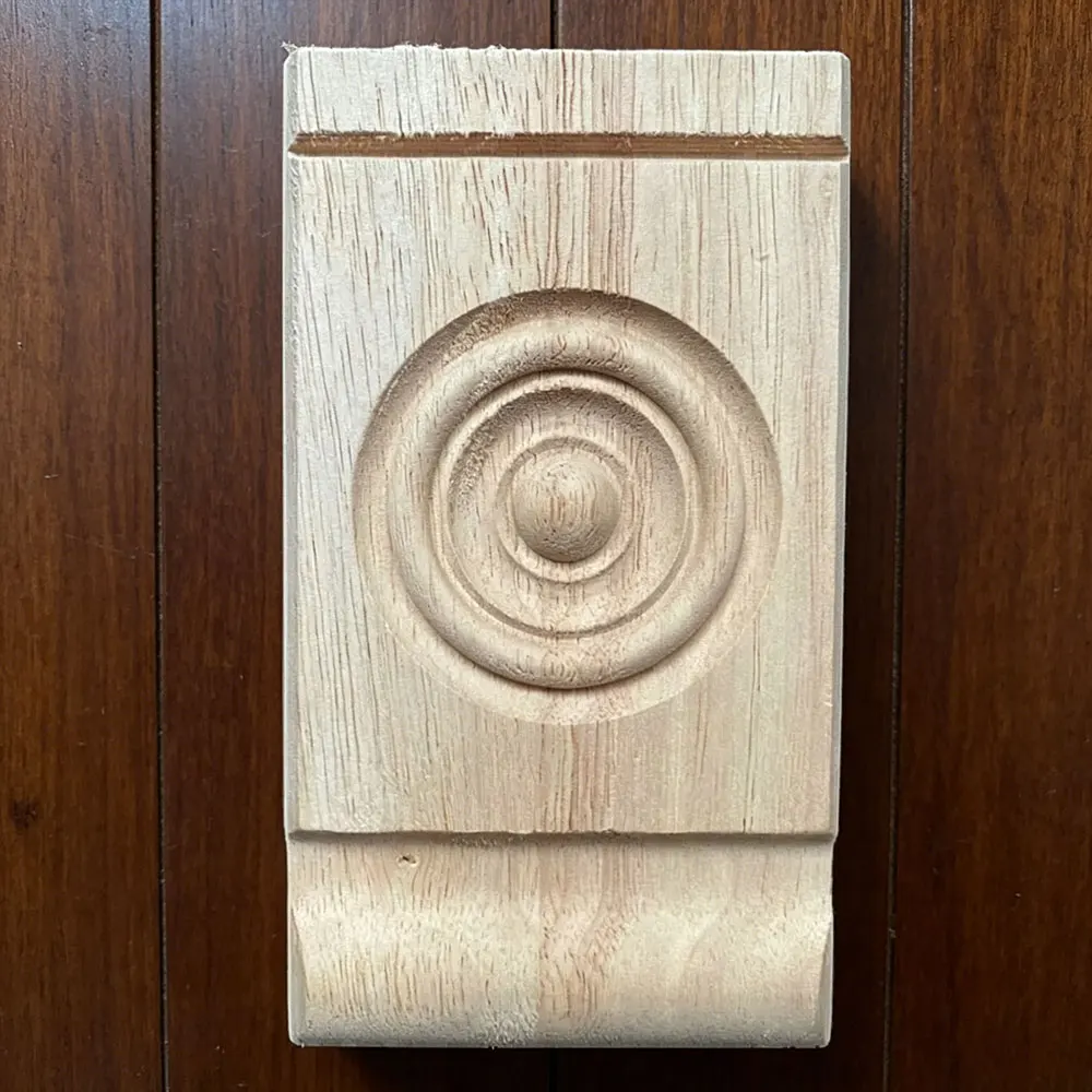

4PCS 9-14cm European Decoration Retro Wood Applique Vintage Floral Wood Carving Cabinet Door Decorative Onlay