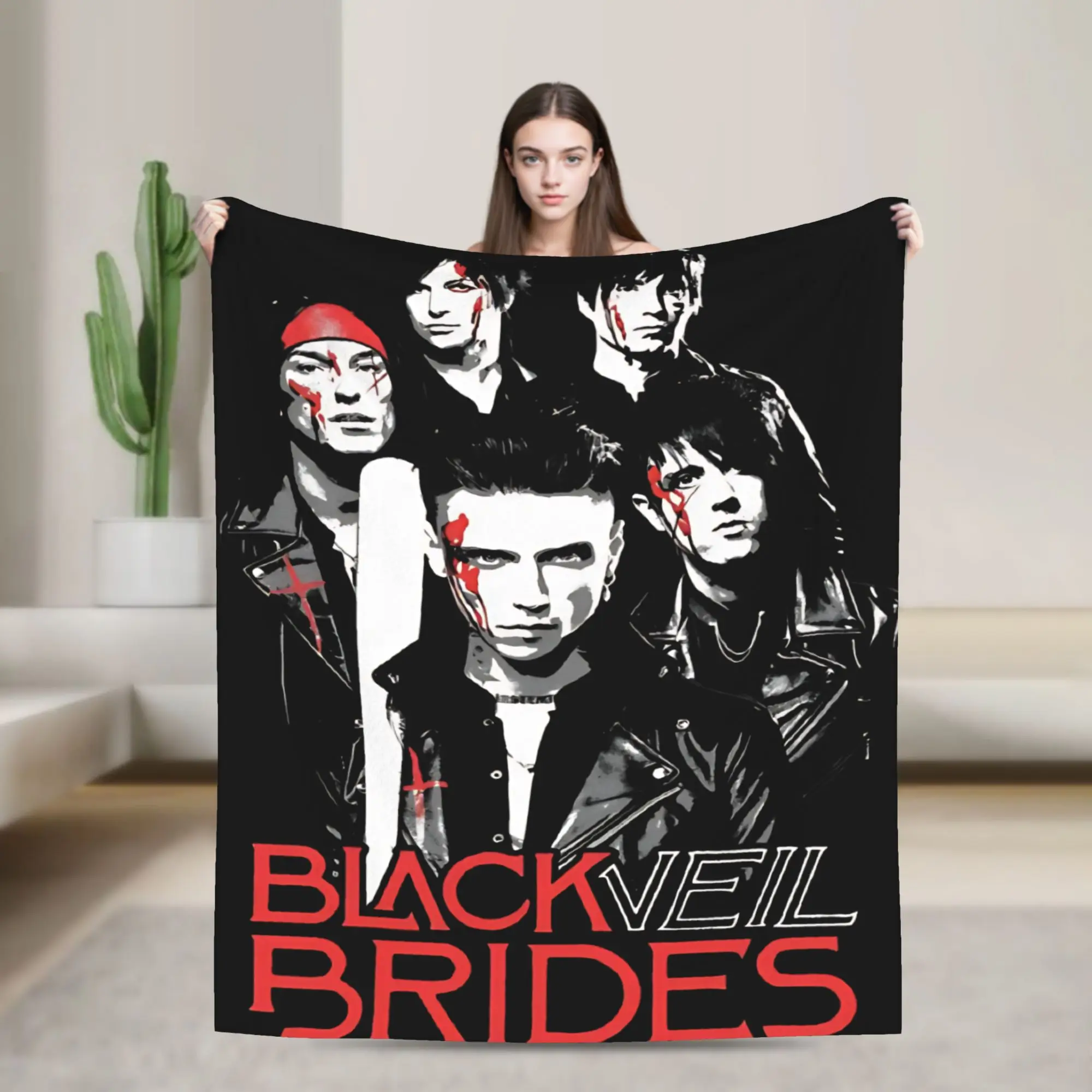 BLACK VEIL BRIDES BAND Blanket Quality Warm Soft  Bedding Throws Winter Girls Boys Living Room Funny Bedspread