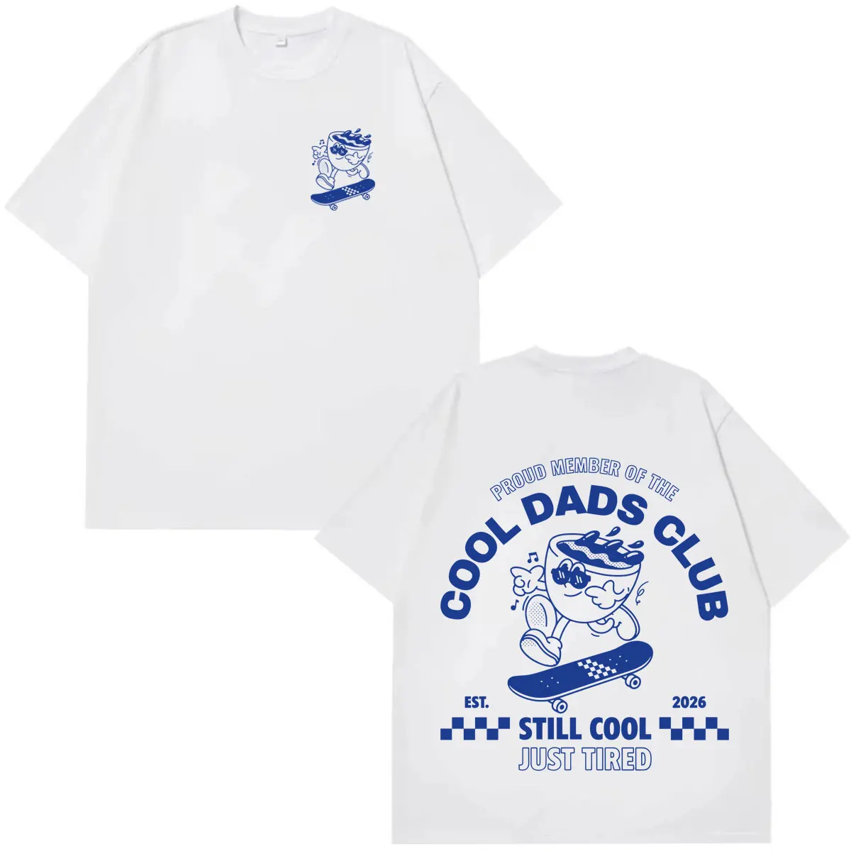 Cool Dads Club Kaffee-Meme 2026 Pop T-Shirt für Männer und Frauen Y2K T-Shirt Baumwolle Streetwear Sommer Lässig Übergroßes Kurzarm-T-Shirt – Detail 2