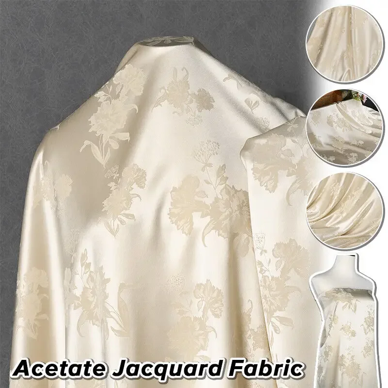 

Acetate Satin Jacquard Fabric Dress Shirt Silky Glossy DIY Apparel Sewing Craft Home Decoration Pillow Cushion Material