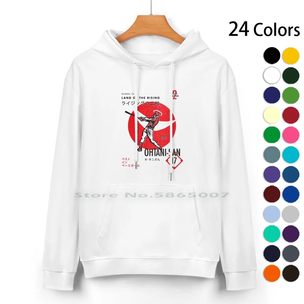 The Land Of The Rising Ohtani-San Pure Cotton Hoodie Sweater 24 Colors Angelsbaseball Japanese Shohei Ohtanisan 100% Cotton