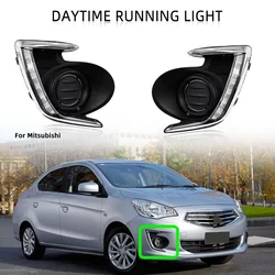Front Bumper Fog Lights for Mitsubishi Attrage Mirage G4 2012-2017 Headlight Fog Lamp Turn Signal Daytime Running Lights Parts