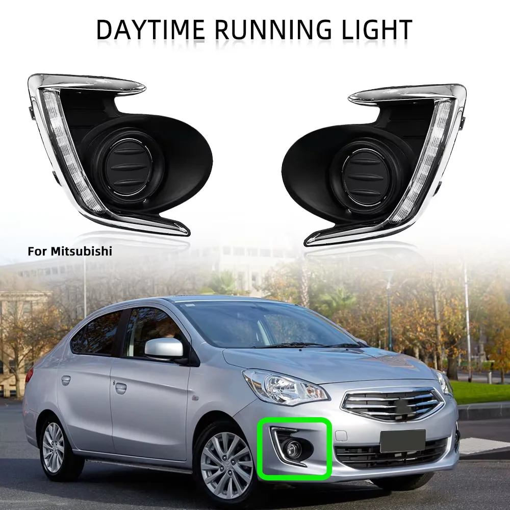 Światła przeciwmgielne przedniego zderzaka do Mitsubishi Attrage Mirage G4 2012-2017, reflektor, lampa przeciwmgielna, kierunkowskaz, światła do jazdy dziennej, części
