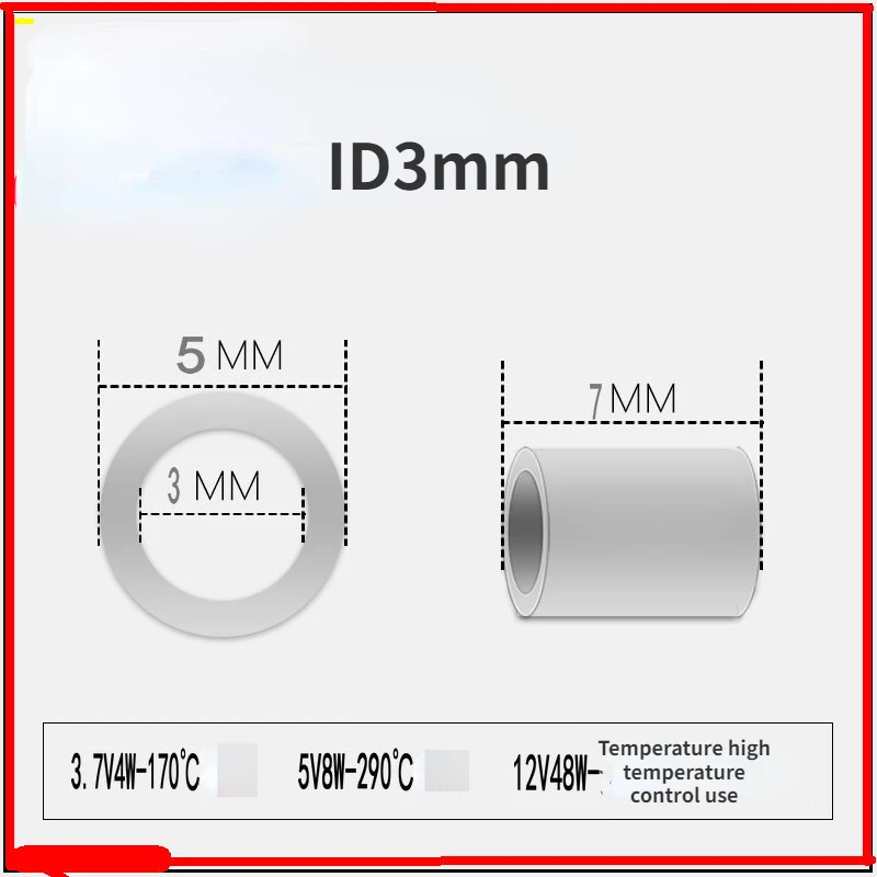 Annular high temperature ceramic heating tube ID3/4/5/5.8/10/11MM Alumina heating ring heater alumina ceramic heating element