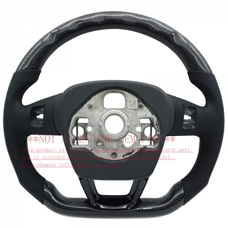 For Audi Steering Wheel Horn Cover Q3 S Mark Carbon Fiber Half Perforated Black Base Q3 Special Modification Horn Shell
