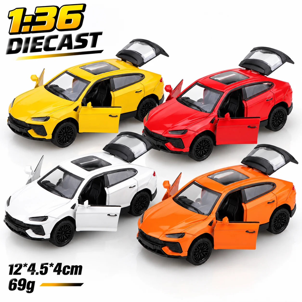 (Corrugated Box) 1/36 Scale, Diecast Sport SUV Style Toy Car, Powerful Spring, Metal Casting, the Best Gift.