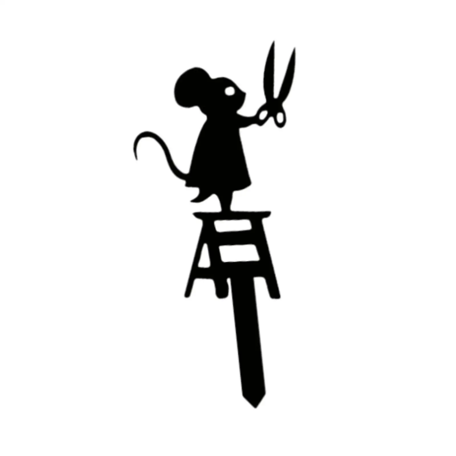 Metal Mouse Silhouette Garden Stake Iron Outdoor Decoration for Pathway Lawn Courtyard Backyard Art
