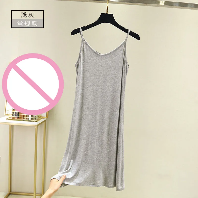 woman Modal camisole dresses summer women's inner layer underskirt summer thin and sexy nightgown solid color sleeveless dress