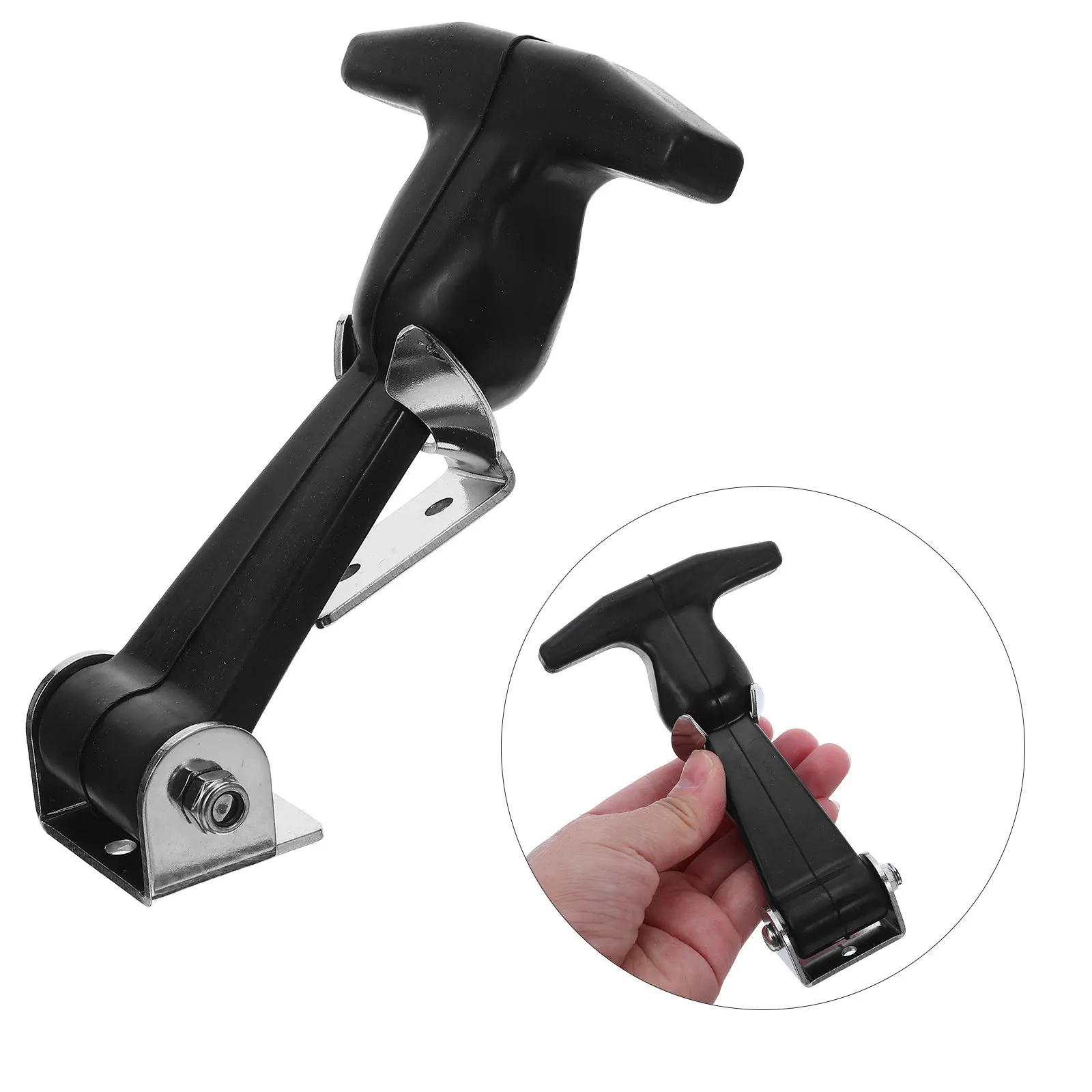 Stainless Steel T Handle Latch with Flexible Rubber Grip Shock Resistant Hood Catch for Toolboxes Coolers Rvs Engines Industrial