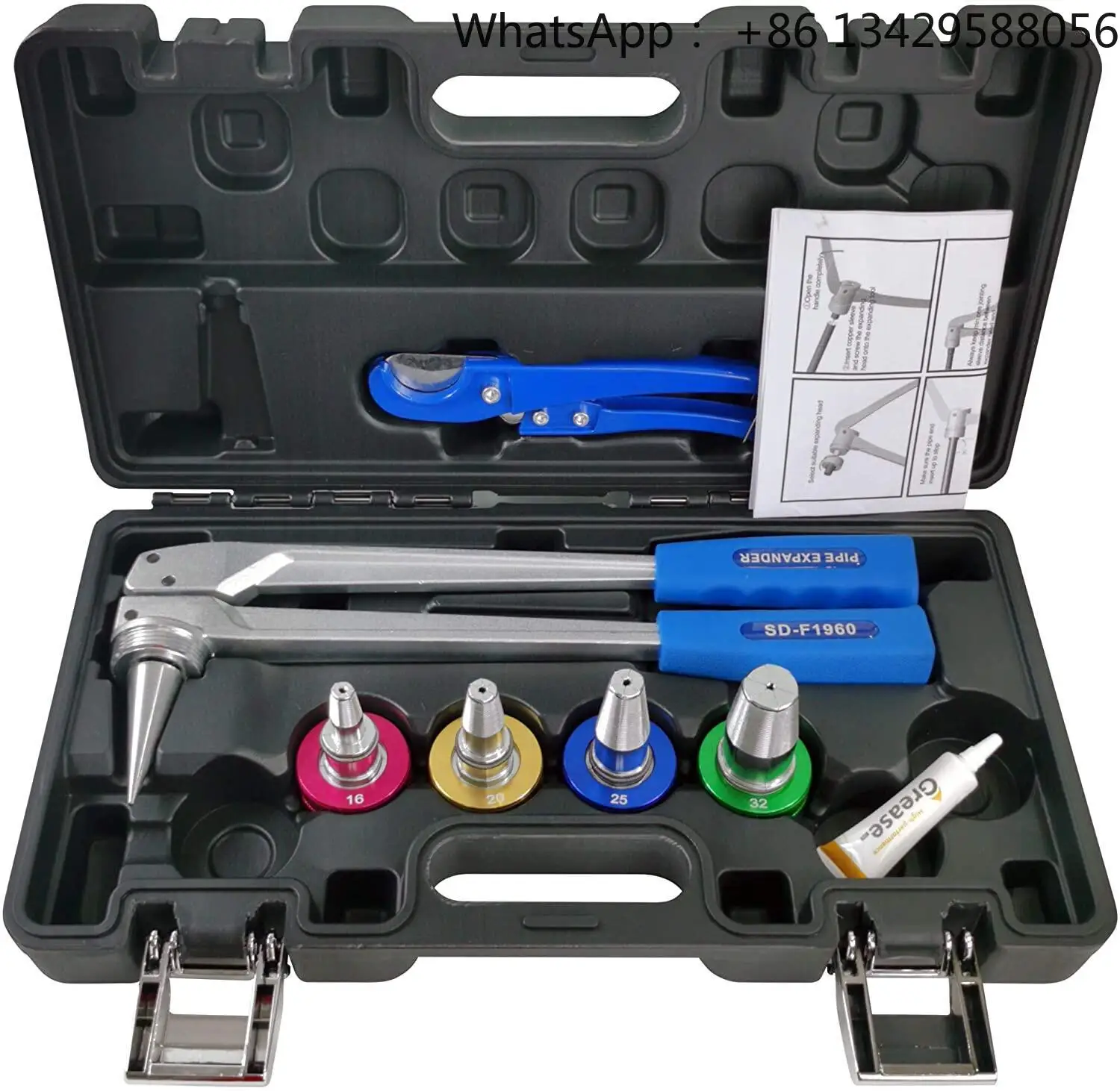 

Uponor Expansor tubo PEX 16,20,25,32 mm Kit herramientas expansión ProPEX para conexión agua y radiador