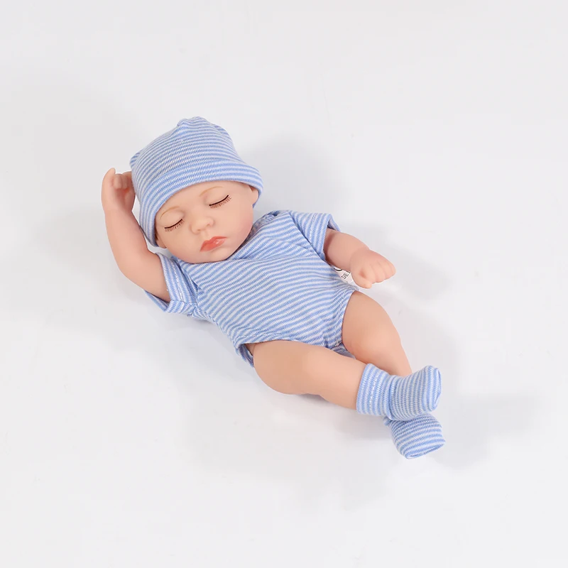 20cm Vinyl-Reborn-Babypuppen mit Kleidung, 8-Zoll-Neugeborenen-Babypuppe, wasserdichte Bebe-Puppe, niedliche Minipuppe für Mädchen, Geburtstagsgeschenke – Detail 8
