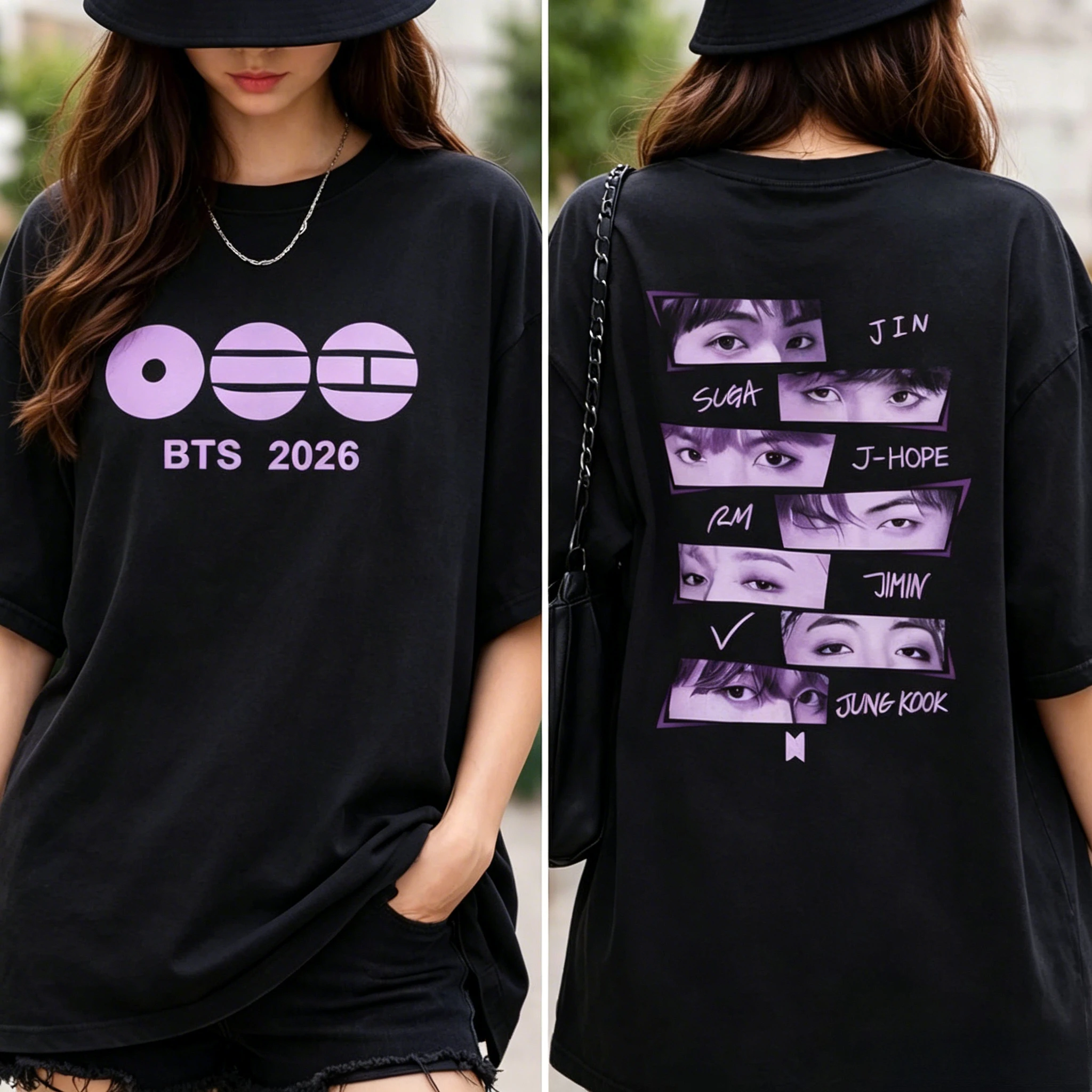 Camiseta Unisex 100% Algodón con Gráfico de BTS Arirang Album Tour Eyes 2026, Camiseta Retro de Moda Coreana Kpop para Hombre y Mujer