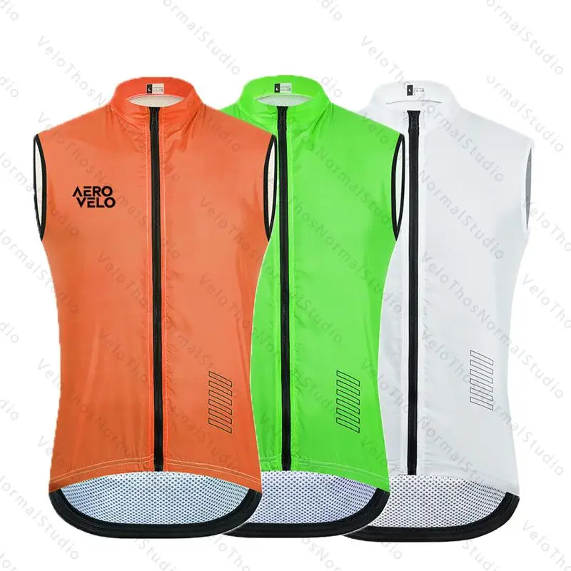 

Men's Sleeveless Cycling Vest Run Vest Road Mountain Zipper 2026 AERO VELO Cycling Jersey Vests anf Short Gilet Windproof Sports