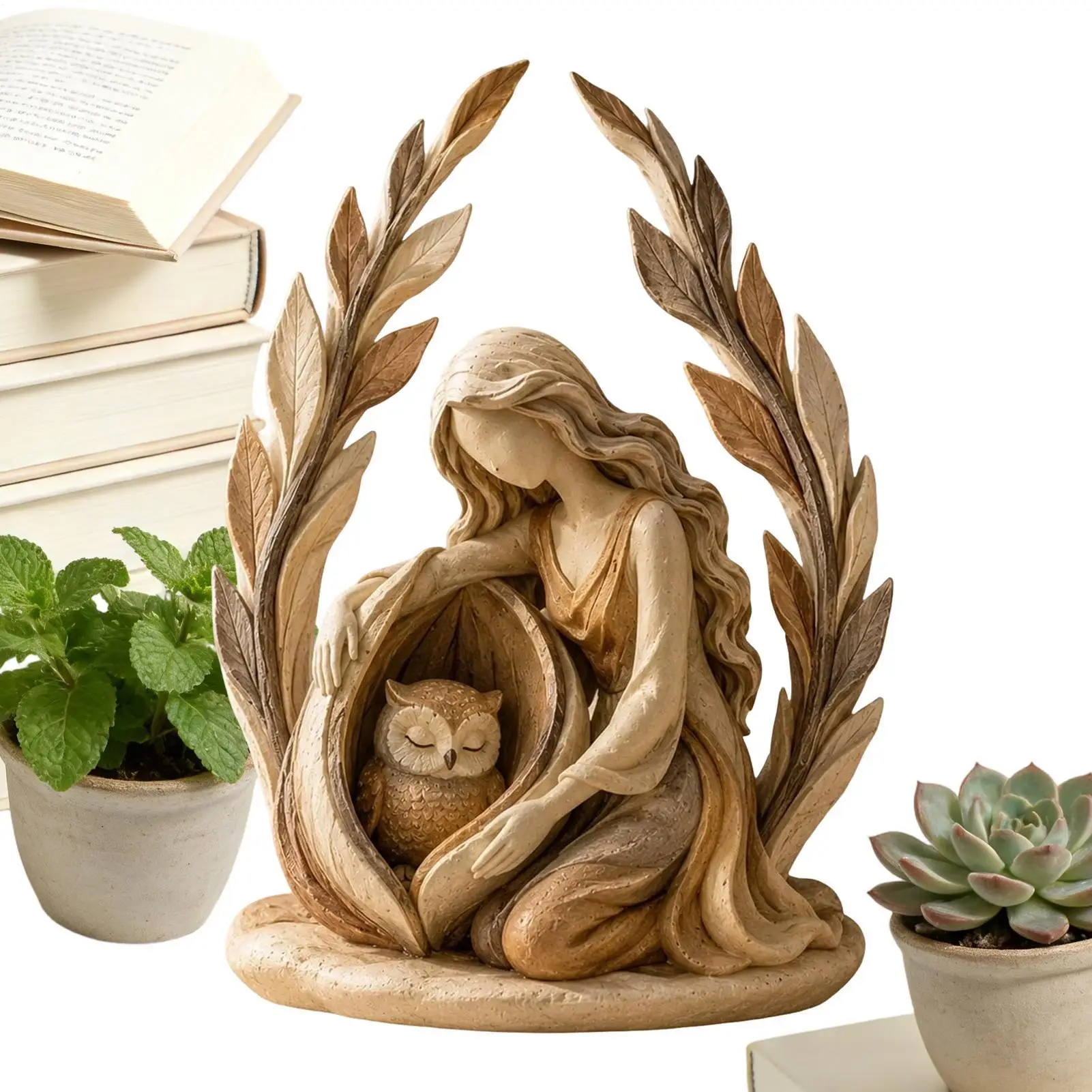 Forest Guard ian Decorative Statue 6.6 Inch Handcrafted Resin Art Table Centerpiece Desktop Forest Animal Statue For Bedroom