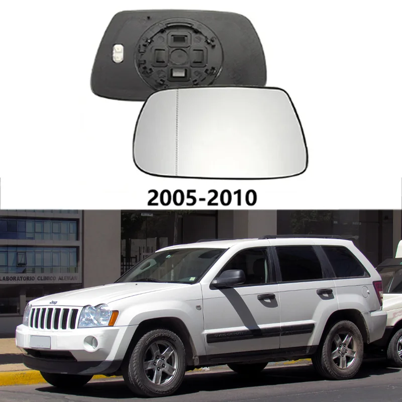 left/Right SideHe ated Mirror Glass Replacement for 2005-2010 Jeep Grand Cherokee  Heated Convex Mirror Glass with Rear Holder