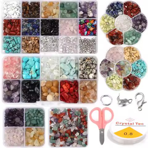 1Box 4/7/10/15Grid Natural Stone Set Box Accessories Crushed Stone Loose Bead Box Packaging for DIY Jewelry Making Kits Supplies