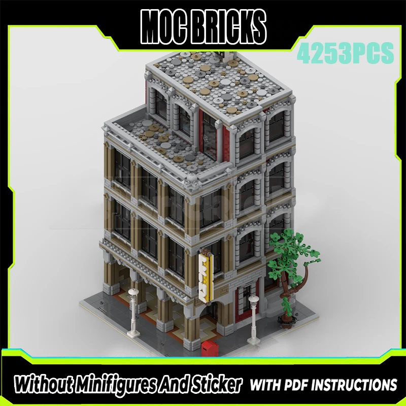 

Изысканный новый продукт MOC, модель строительного блока, уличное угловое здание, модульная детская игрушка, подарок, набор для сборки «сделай сам»