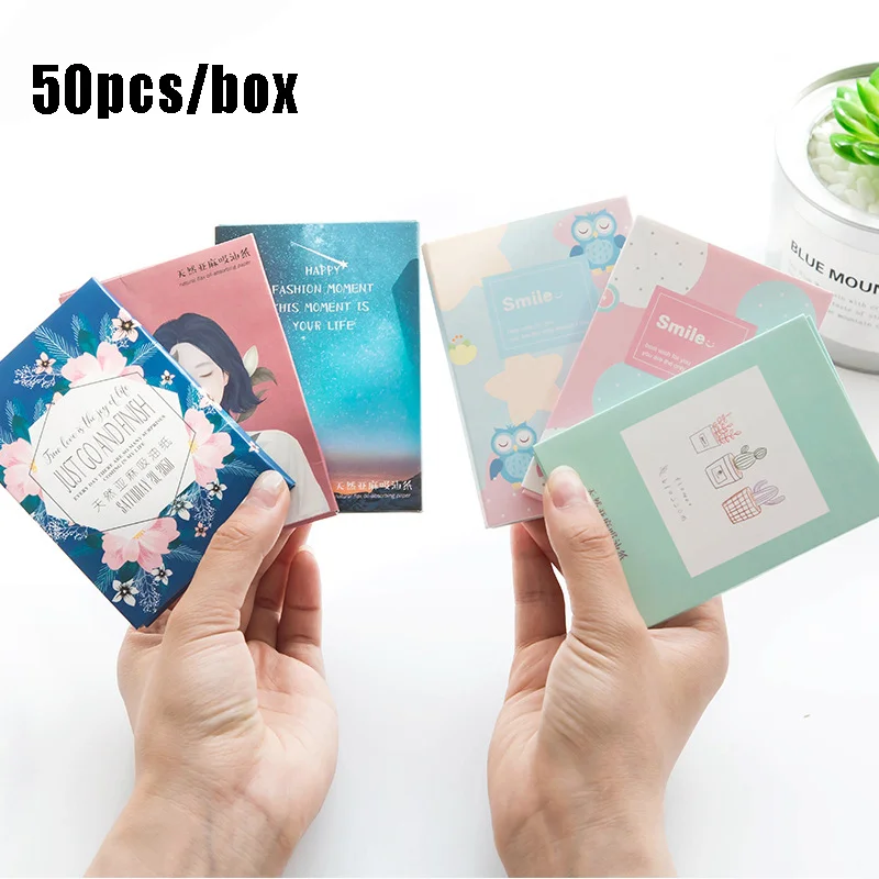 50/100pcs Sheets Face Oil Blotting Paper Matting Face Wipes Facial Cleaner Face Oil Control Film Oil Absorbing Cleaning Paper