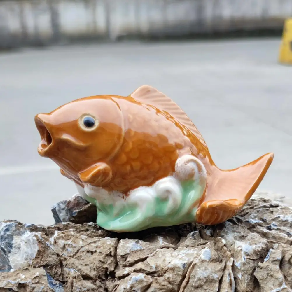 1pc Ceramic Carp Garden Statue Wear Resistant Fountain Nozzle Outdoor Water Spray Sprinkler Pond Fountain Yard Decor