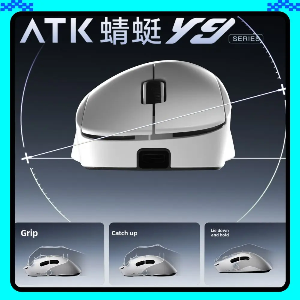 ATK Dragonfly Y9 Wireless Mouse 3-mose Ergonomics Dual 8K Long Battery Life Gaming Mouse Customized E-sports PC Accessory Gifts