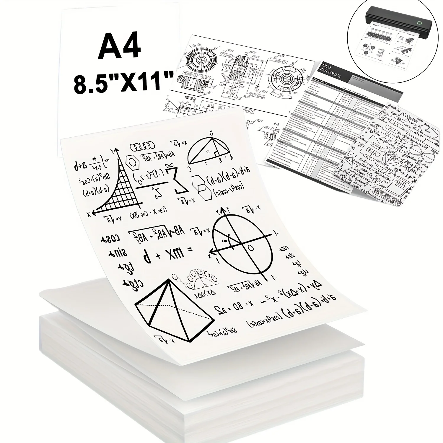 100/200 ورقة ورق حراري مقاس A4 - قابل للطي مستمر، 20.98*29.69 سم، طابعات محمولة مناسبة للدراسة/المنزل/المكتب #1
