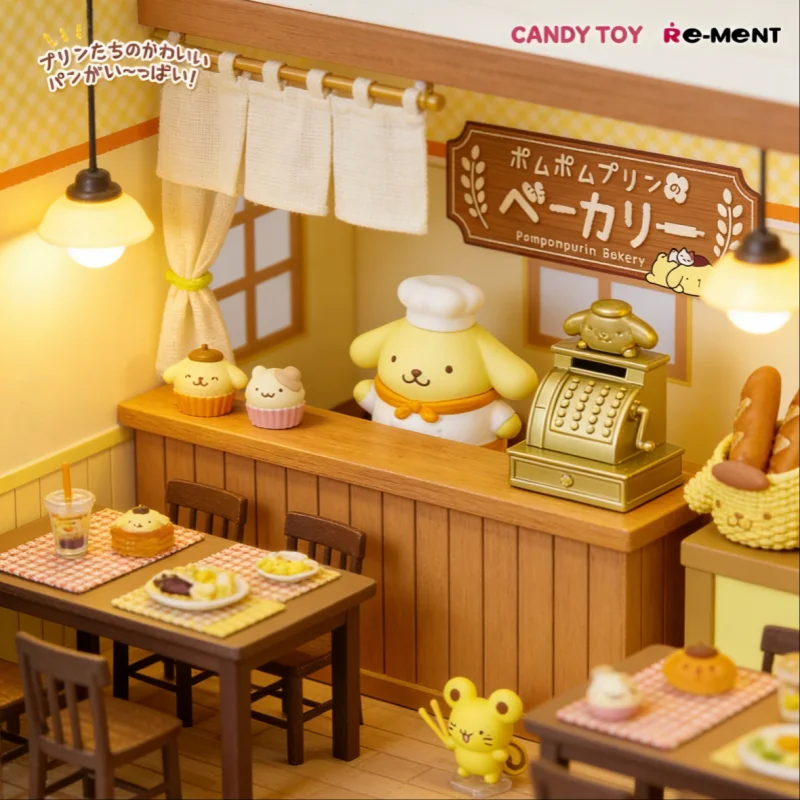 

Re Ment Blind Box Sanrio Pompompurin Miniature Bakery Cake Bread Micro Scene Ornament Collectible Figure Desktop Decoration Toy