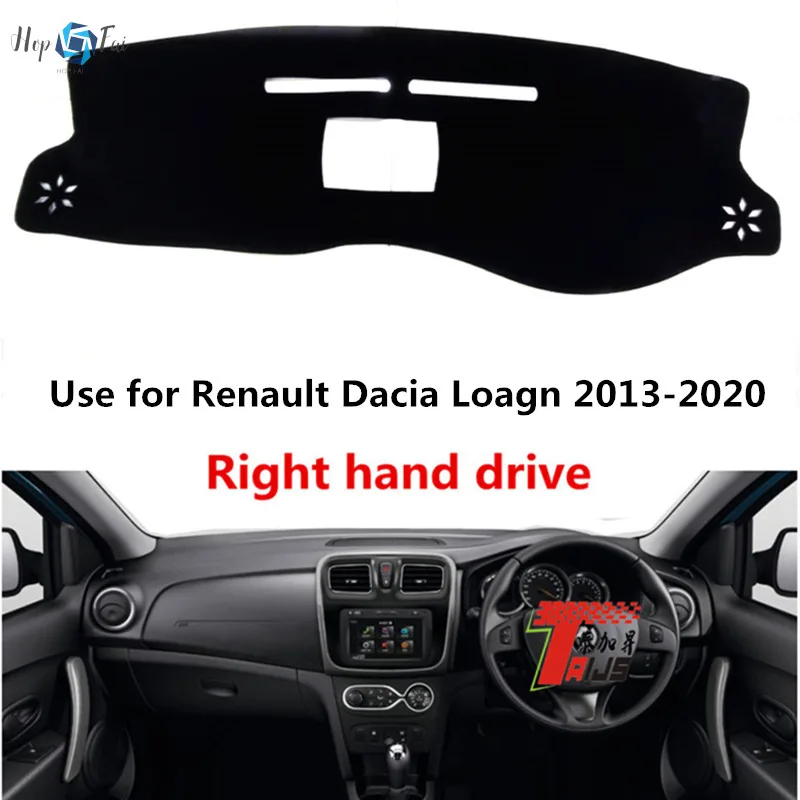 

Taijs Right Hand Drive Car Dashboard Mat Dash-Mat for Renault Dacia Logan 2013 2014 2015 2016 2017 2018 Good Polyester Material