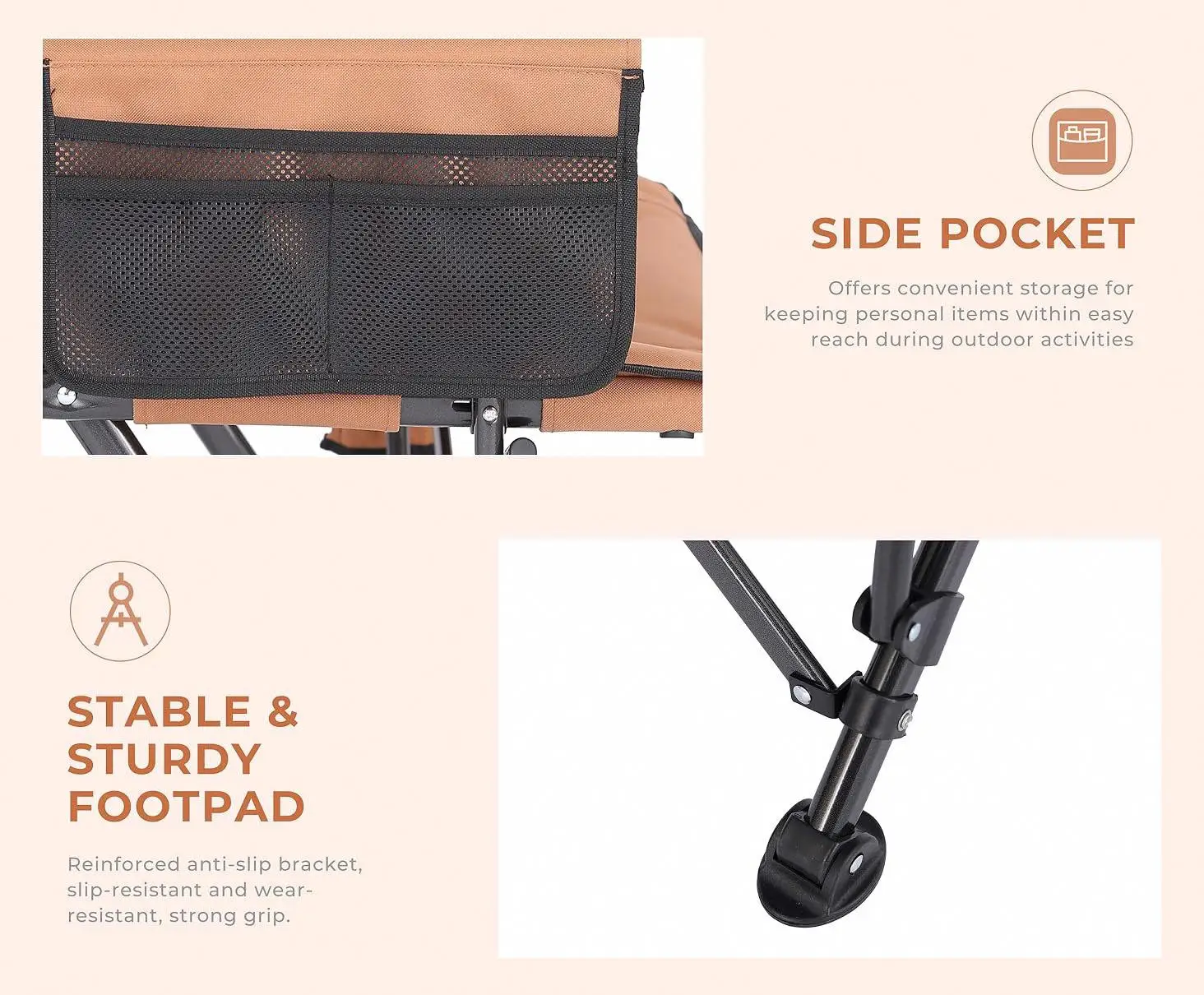 Custom High Quality Adjustable Backrest Portable Metal Luxury Arm Outdoor Recliner Fishing Folding Camping Garden Beach Chairs