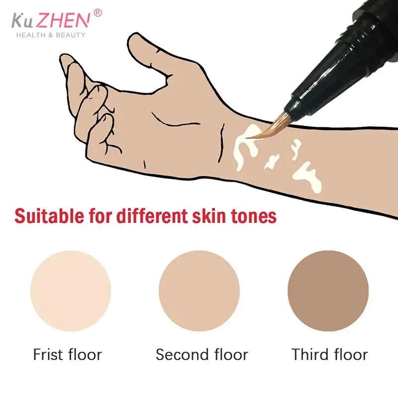 Vitiligo Leukoderma Birthmarks Cover Pen Women Men Face Discolored Skin Vitiligo Patche Makeup Waterproof Concealer Cream Liquid
