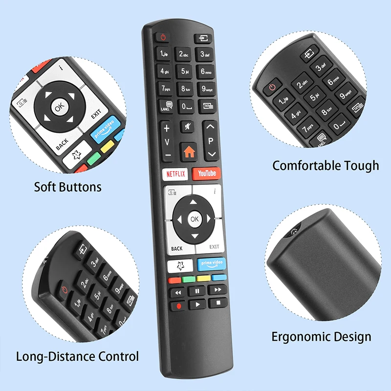 RC4318P RC4318 Remote Control For Vestel Finlux Telefunken Edenwood 4K Smart TV C40U446 C40U446A D40U297M4CW D40F289R4CW