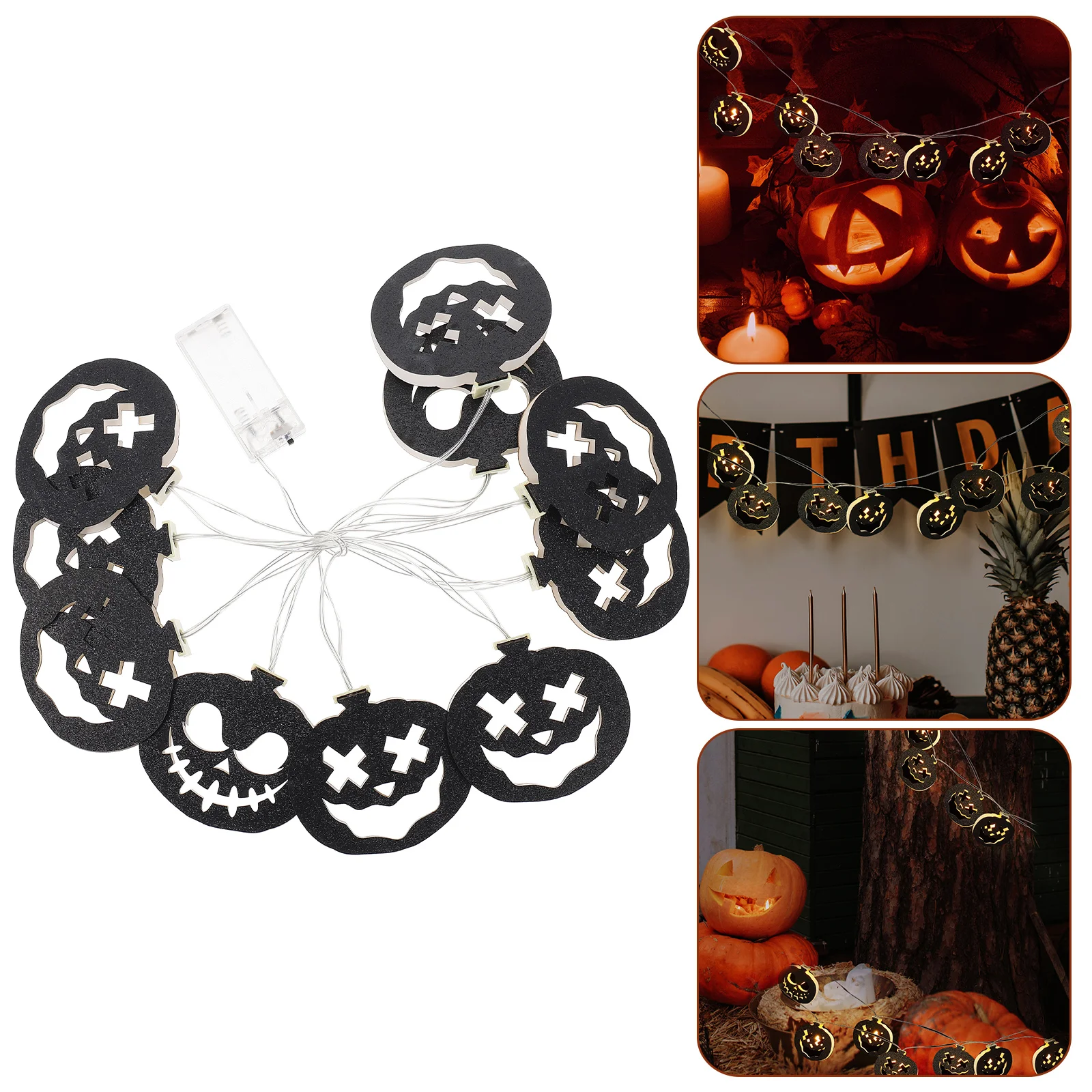 Pumpkin Lanterns Halloween Light Decoration Outdoor Decorations Glitter Paper Ornament Lights