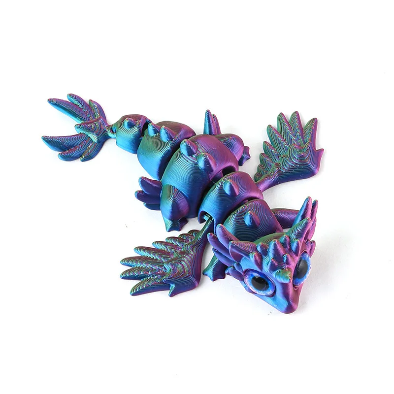 ثلاثية الأبعاد مطبوعة التنين سطح المكتب زخرفة ثلاثية الأبعاد مطبوعة مجموعة من الحركة الحيوانات غرفة المعيشة المنزل مكتب الحرفية المطبوعة هدايا عيد الميلاد #6