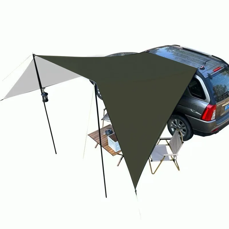 Outdoor-Zelt, Fledermausförmige SUV-Box-Abdeckung, Auto-Seitenzelt, Versilbert, Camping-UV-Zelt, Camping-Privatzelt – Detail 7