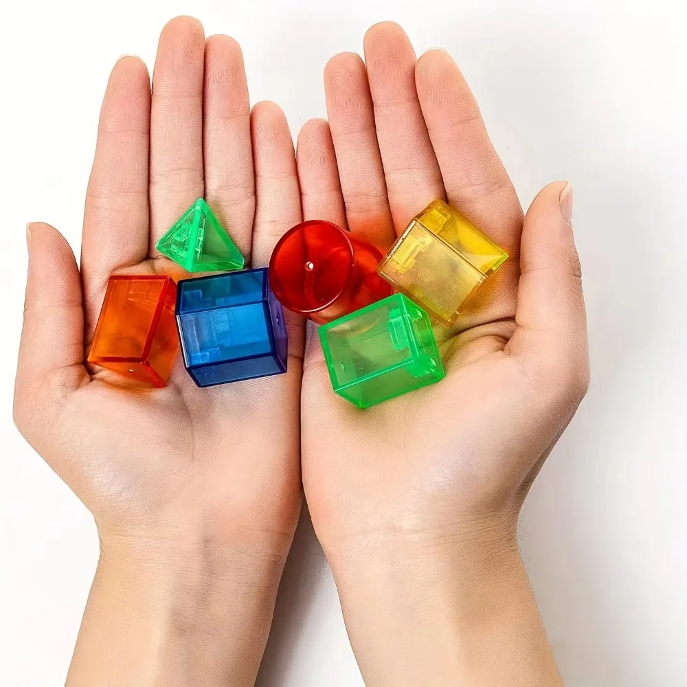 Colorful Geometric Solids Geometric Shapes Preschool Activities Early Education Transparent Montessori Early Education