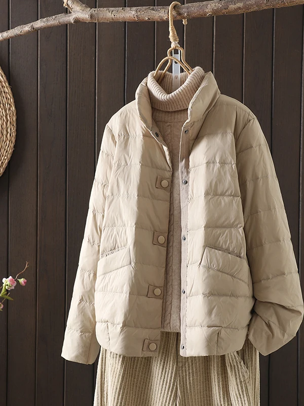 

Lightweight down Cotton Jaet Women's Autumn Winter New Sle Age-Defng Warmth Outerwear Simptic Commute Loose Fit