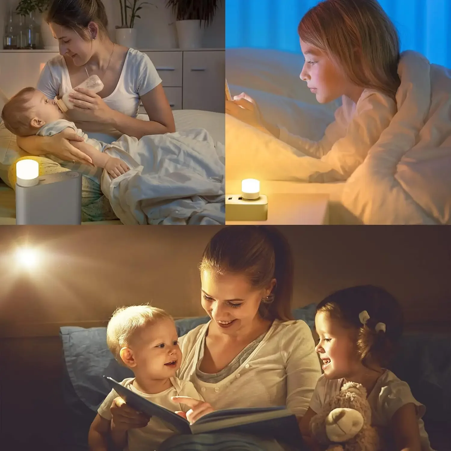 Wholesale USB Plug-in Mini Night Lights LED Lamp Portable Power Bank Charging Eye Protection Reading Bright Warm White Light