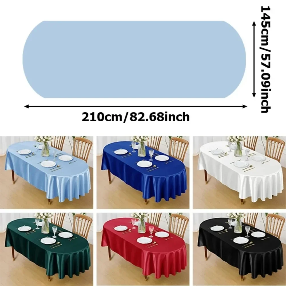 Waterproof Table Cover European Style Solid Color Oil Resistant Tablecloth Non Disposable Oil and Heat Resistant Oval Desk Mat