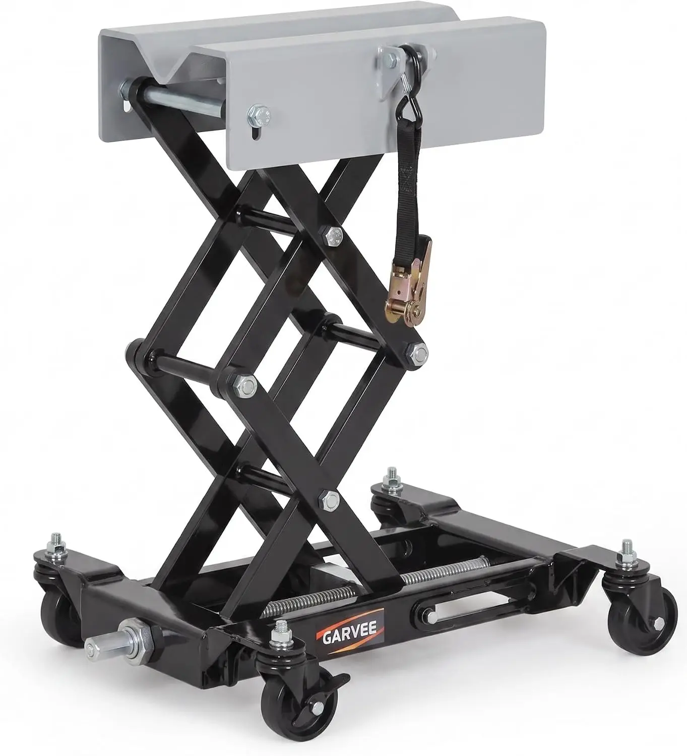 Tacleekii 450LB Low Profile Transmission Jack 7-23 in Height Range Adjustable Auto Repair Lifting Jack with Swivel Casters, 2 Locking Wheels & Nylon Safety Strap